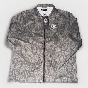 NWT Crooks & Castles Men’s Rain Style Trench Camo Coat Gray Streetwear